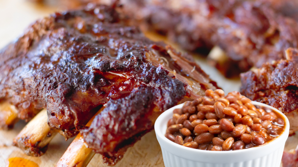 This months lunch! Ribs and beans!