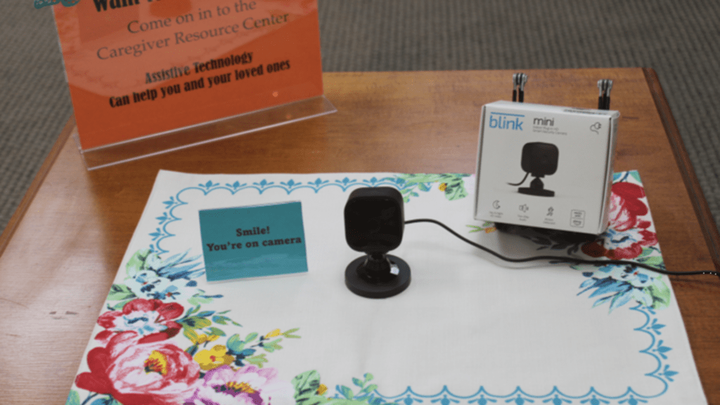 Blink Mini Camera on display on MAC's Assistive Technology Center.