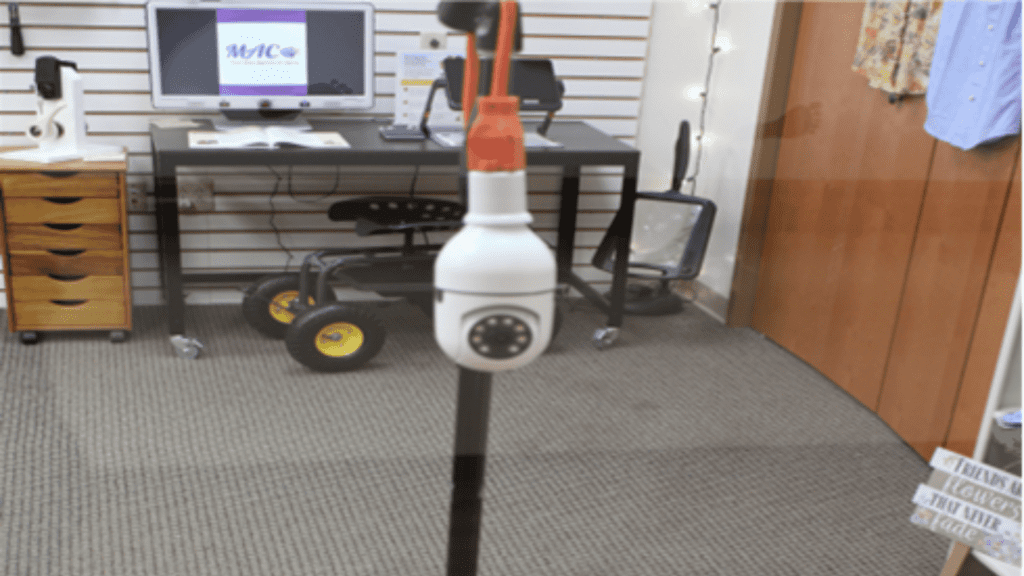 360 Bulb Security Camera in the MAC Assistive Technology Center.