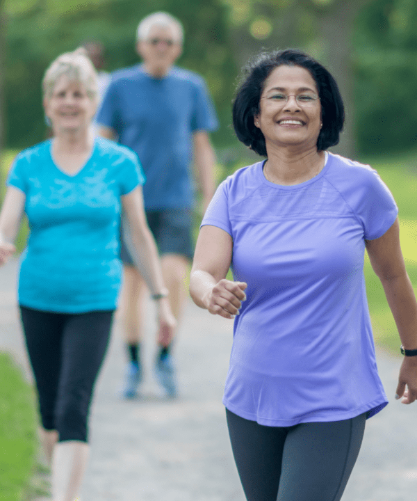 Women walking in park